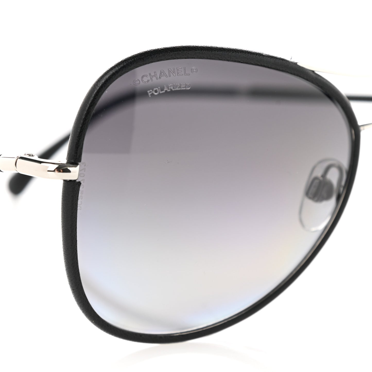 Metal Lambskin Polarized Pilot Fall Sunglasses 4227-Q Black