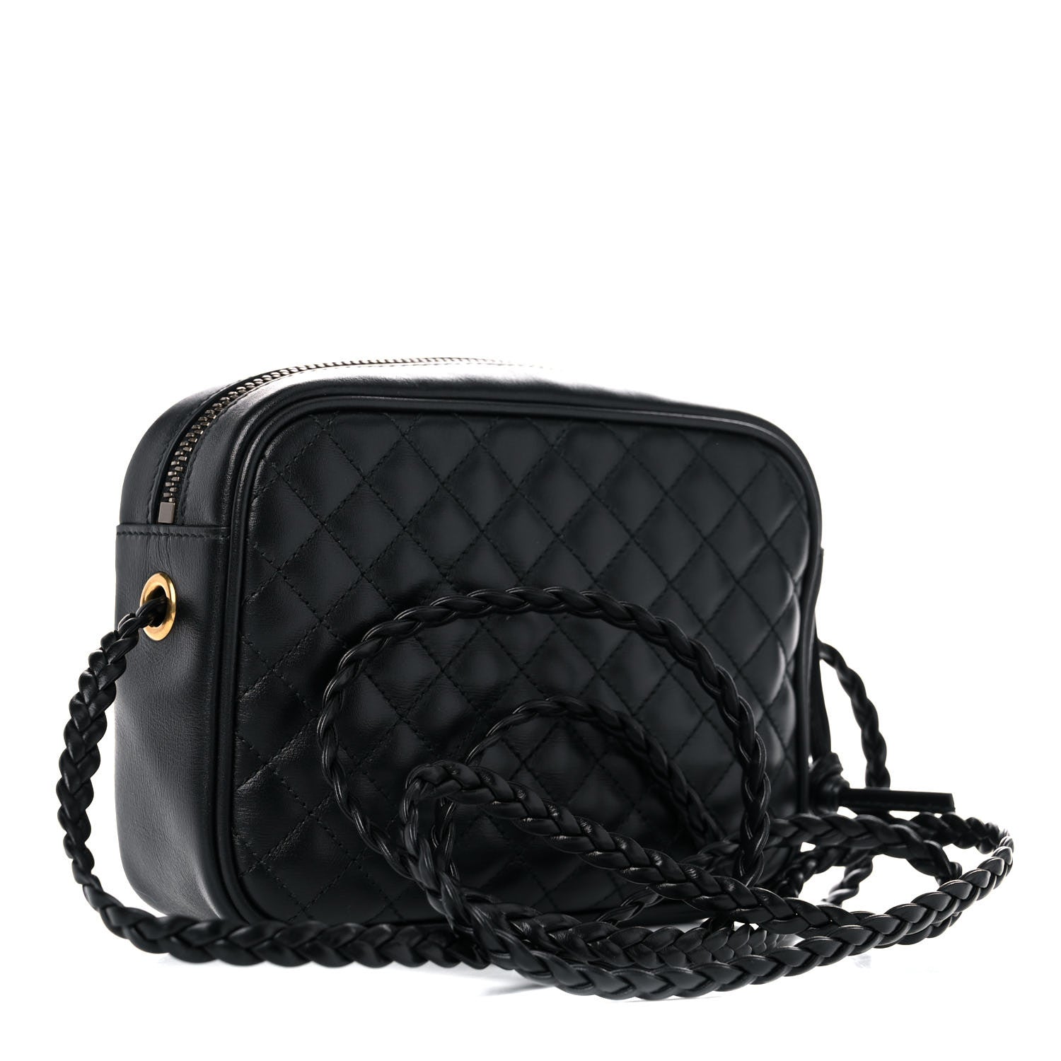 Gucci Calfskin Trapuntata Web Mini GG Shoulder Bag Black 3 of 11