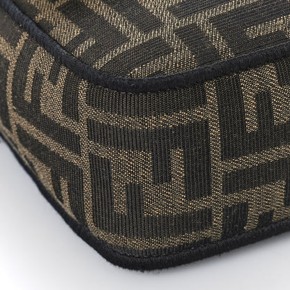 Fendi Fabric Jacquard FF 1974 Medium Baguette Tobacco Moro Black 7 of 9