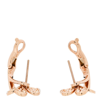 Van Cleef & Arpels 18K Rose Gold Diamond Small Frivole Pave Earrings 3 of 5