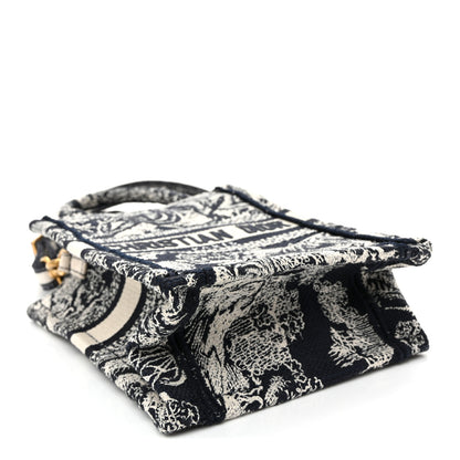 Christian Dior Canvas Toile de Jouy Reverse Embroidered Mini Book Tote Phone Bag Blue 3 of 9