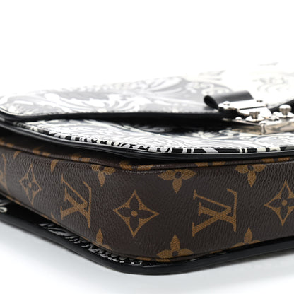 Louis Vuitton Epi Monogram Floral Pochette Metis Black White 5 of 7
