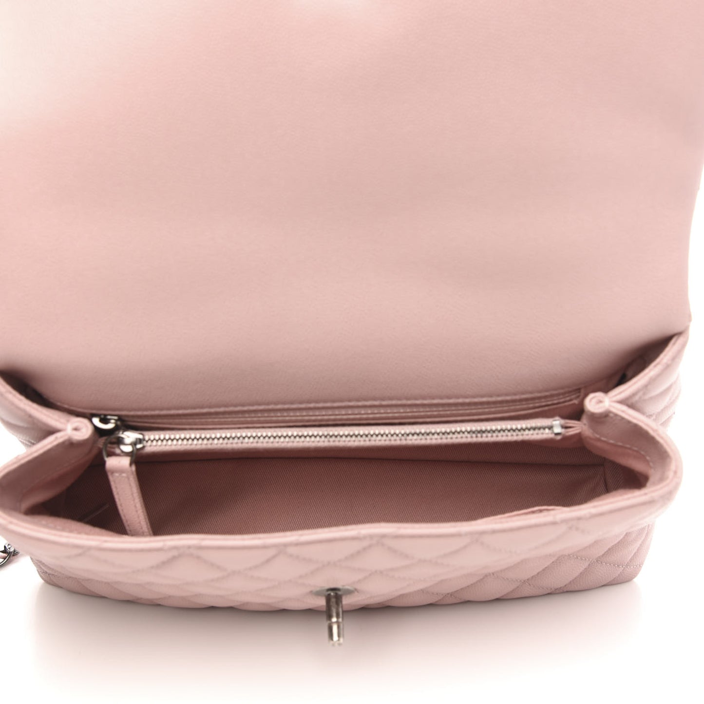 Caviar Quilted Small Coco Handle Flap Light Pink