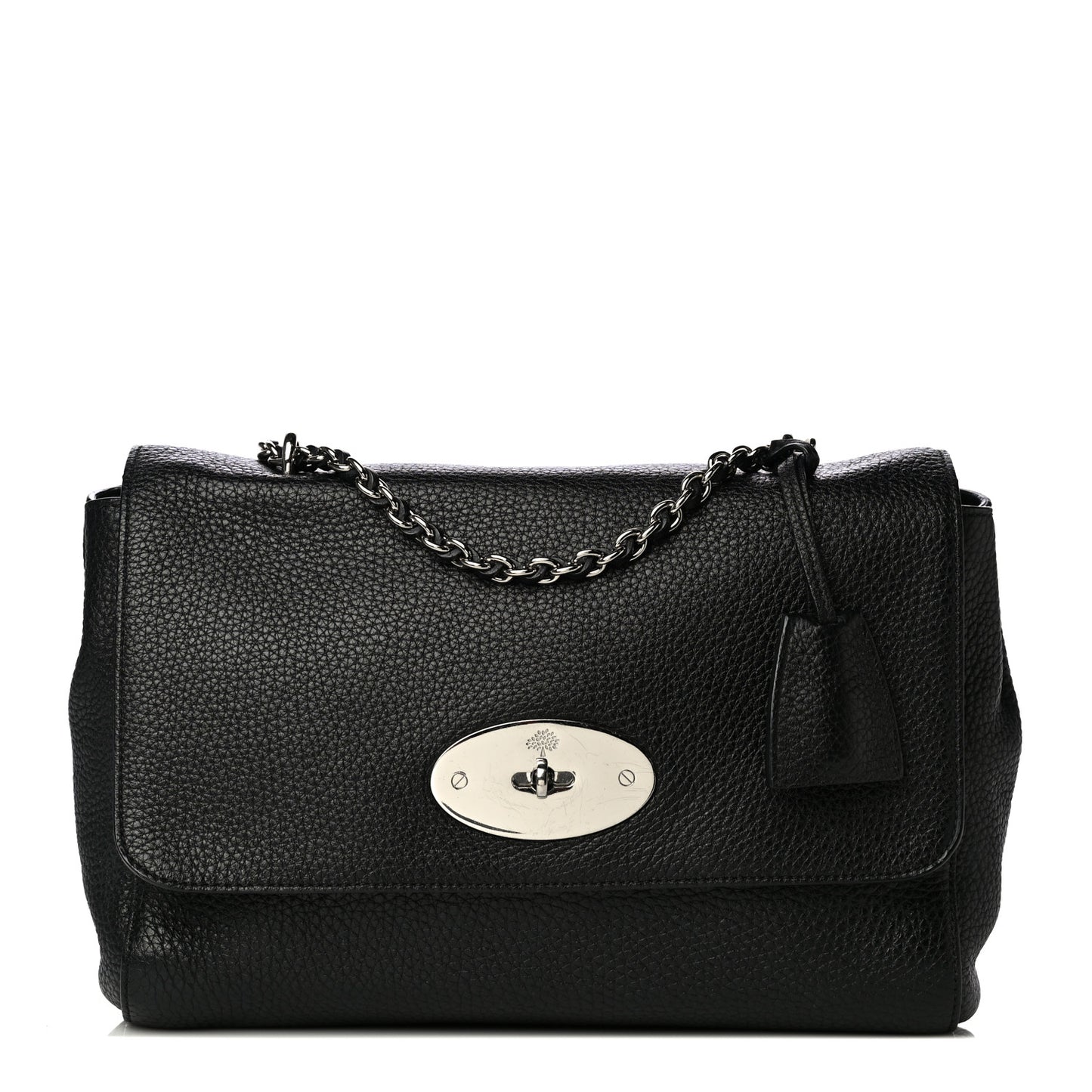 Small Classic Grain Calfskin Medium Lily Black