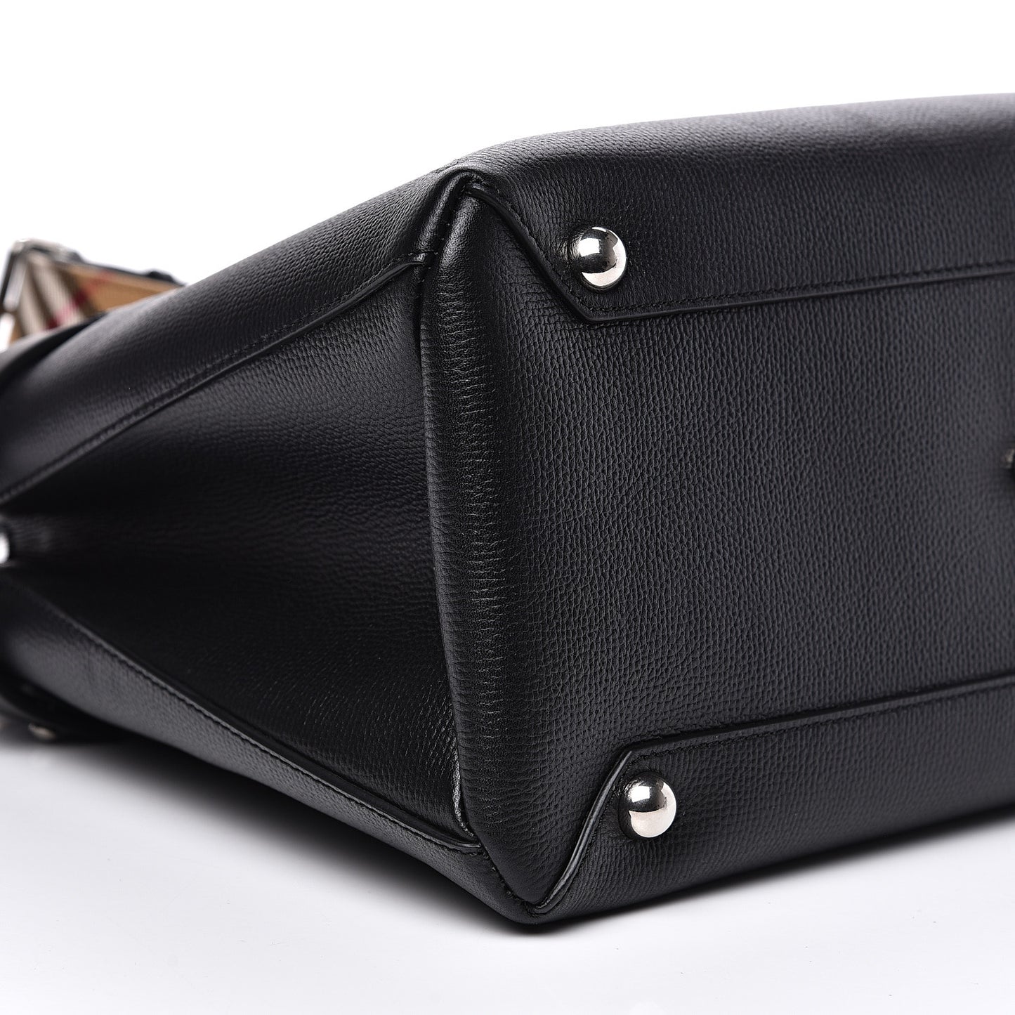 Derby Calfskin House Check Medium Banner Tote Black