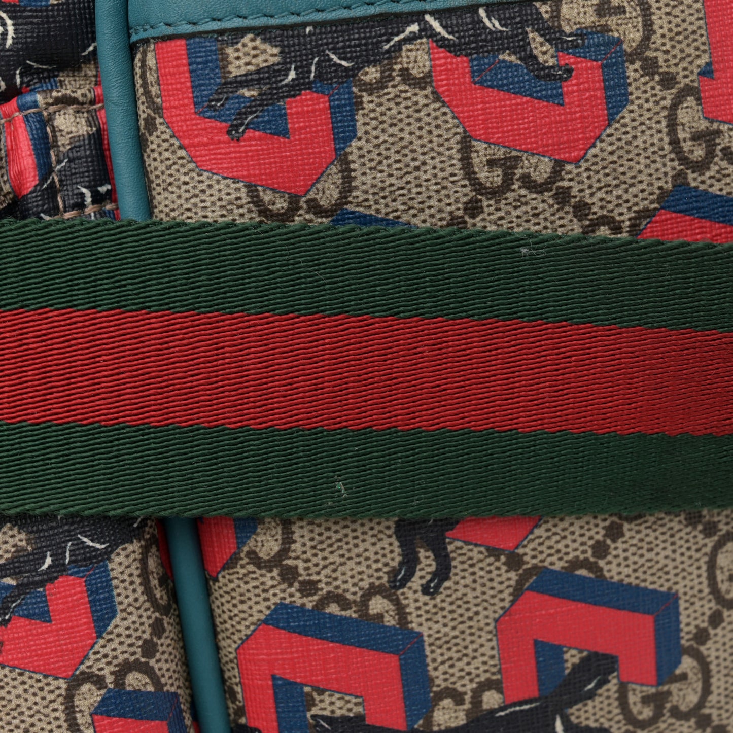 GG Supreme Monogram Gucci Wolf Diaper Bag Beige Red