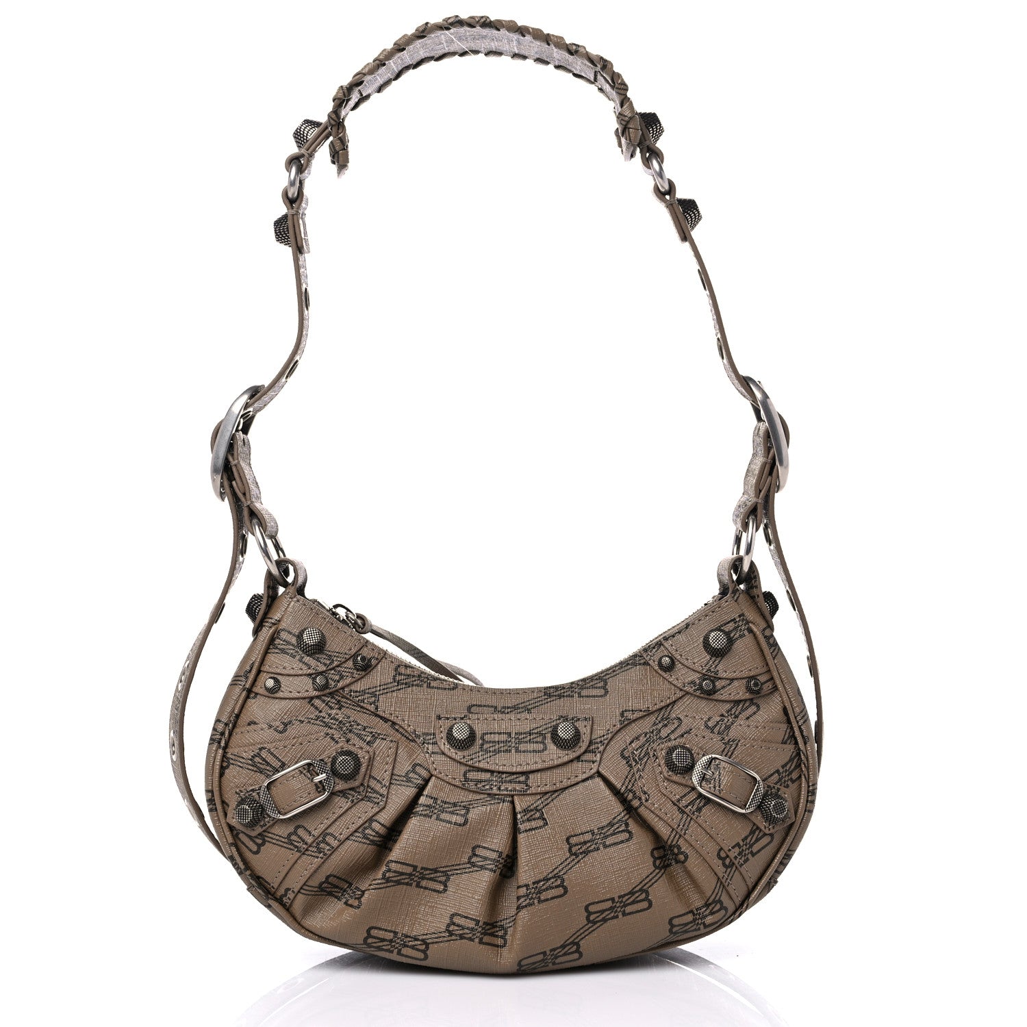 Balenciaga Coated Canvas BB Monogram Le Cagole Shoulder Bag XS Beige Brown 3 of 10