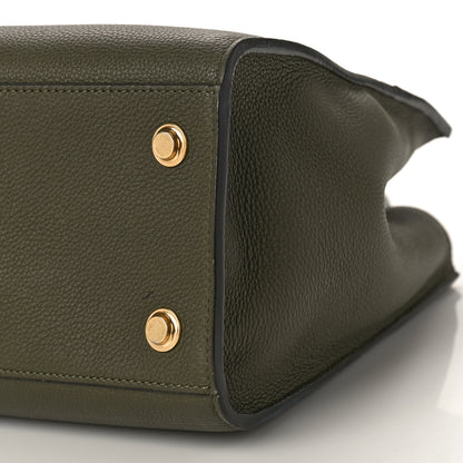 Louis Vuitton Taurillon City Steamer MM Kaki Black 8 of 8