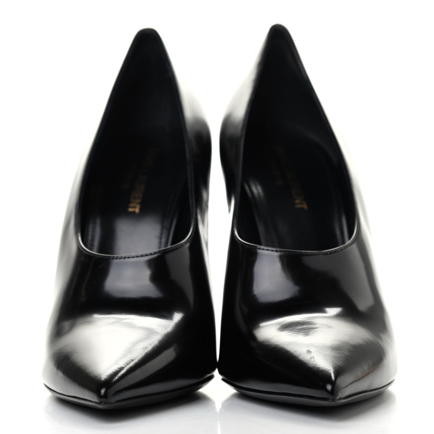 Patent Calfskin Teddy High Vamp 105 Pumps 40 Black