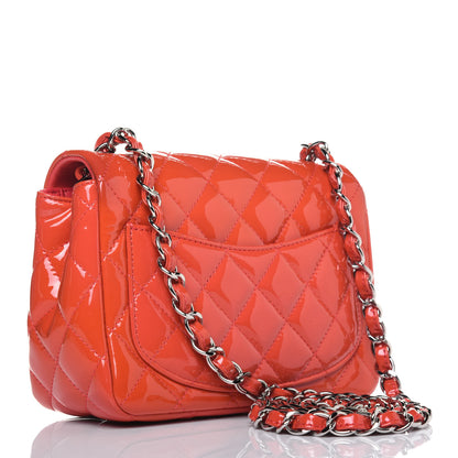 Chanel Patent Quilted Mini Square Flap Orange 4 of 13