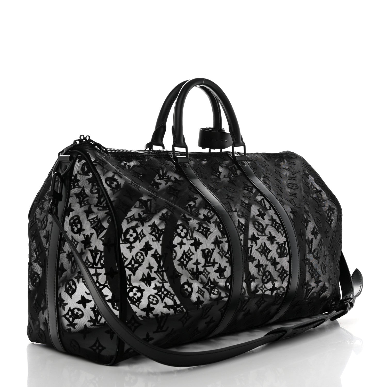 Louis Vuitton Monogram See Through Keepall Bandouliere 50 Black 2 of 18