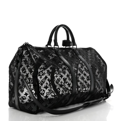 Louis Vuitton Monogram See Through Keepall Bandouliere 50 Black 2 of 18