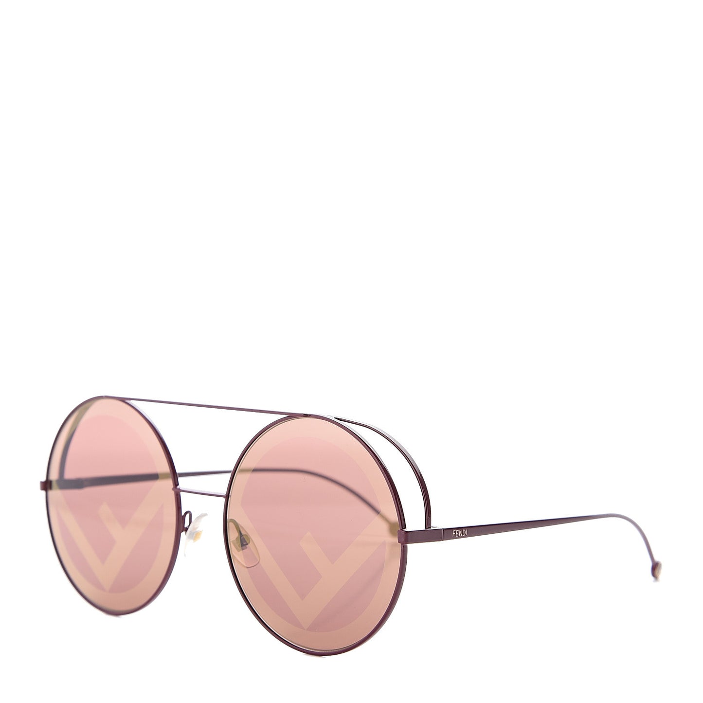 Metal F is Fendi Printed Run Away Round Frame Sunglasses FF 0285/S Red
