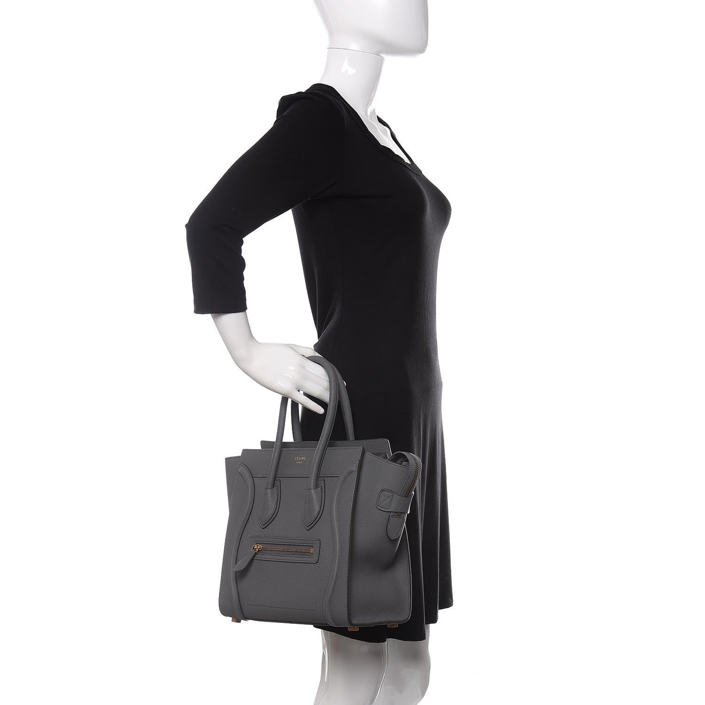 Baby Drummed Calfskin Micro Luggage Kohl