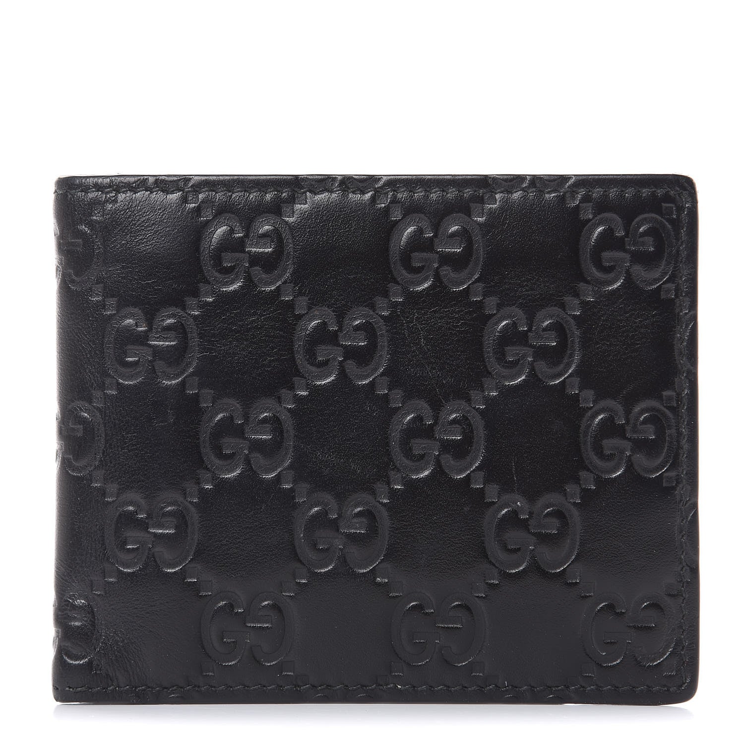 Gucci Guccissima Bi-Fold Wallet Black 1 of 9