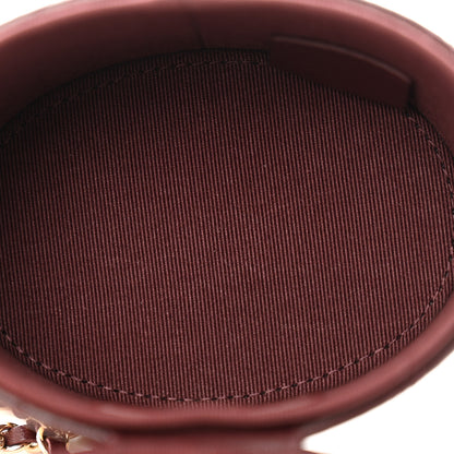 Chanel Lambskin Quilted Round Mini Vanity Case With Chain Burgundy 5 of 12