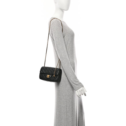 Chanel Lambskin Quilted Mini Rectangular Pearl Crush Flap Black 2 of 10