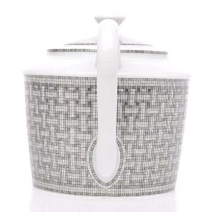 Hermes Porcelain Mosaique Au 24 Platine Coffee/Tea Pot Platinum 5 of 9