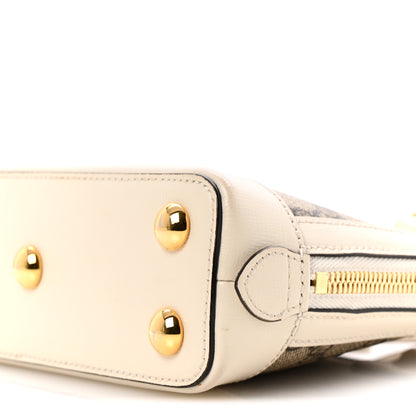 Gucci GG Supreme Monogram Azalea Calfskin Mini Horsebit 1955 Top Handle Bag Beige Ebony Mystic White 19 of 31