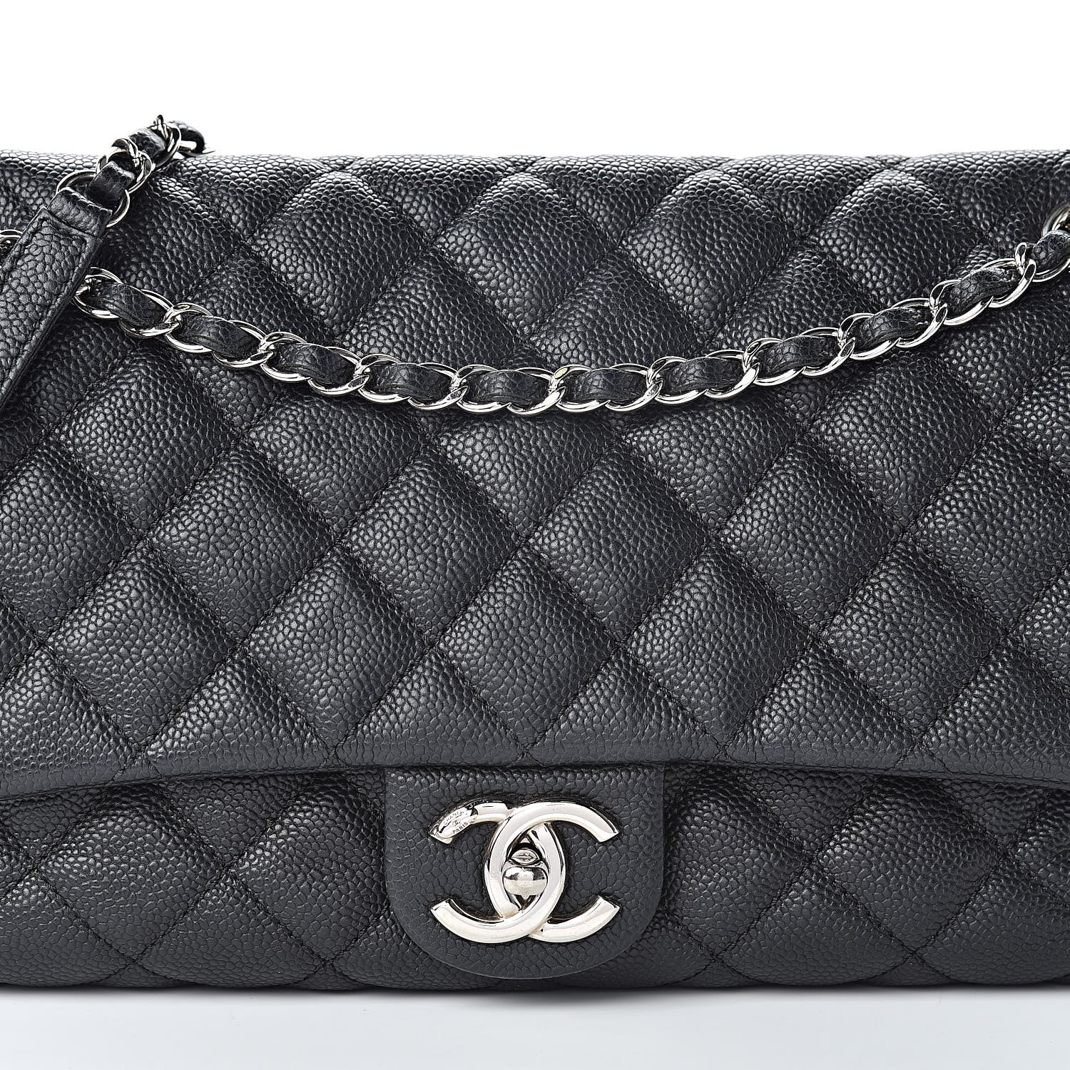 Chanel Caviar Quilted Jumbo Easy Flap Black 8 of 10