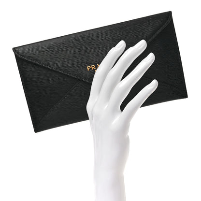 Prada Vitello Move Envelope Wallet Black 2 of 7