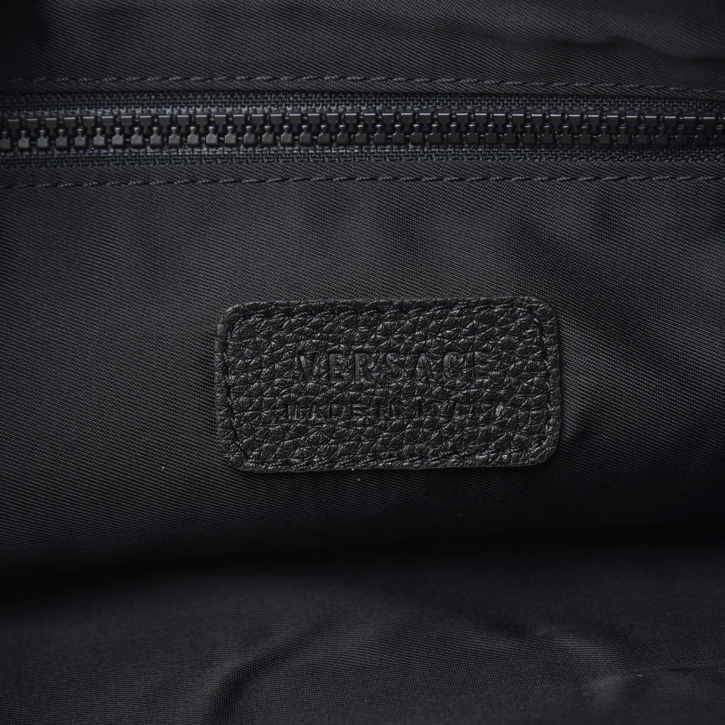 Grained Calfskin Large Baroccoflage Wristlet Pouch Black White