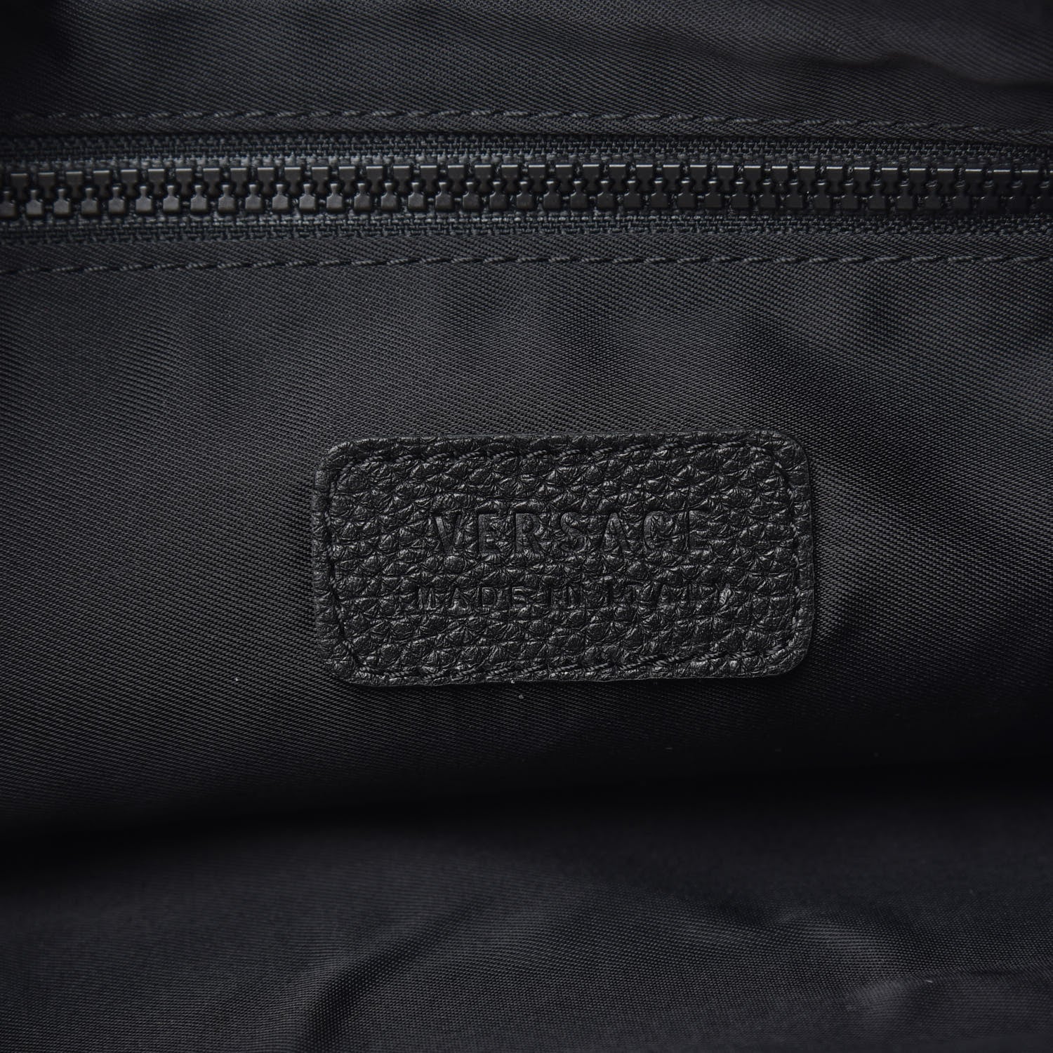 Versace Grained Calfskin Large Baroccoflage Wristlet Pouch Black White 6 of 8