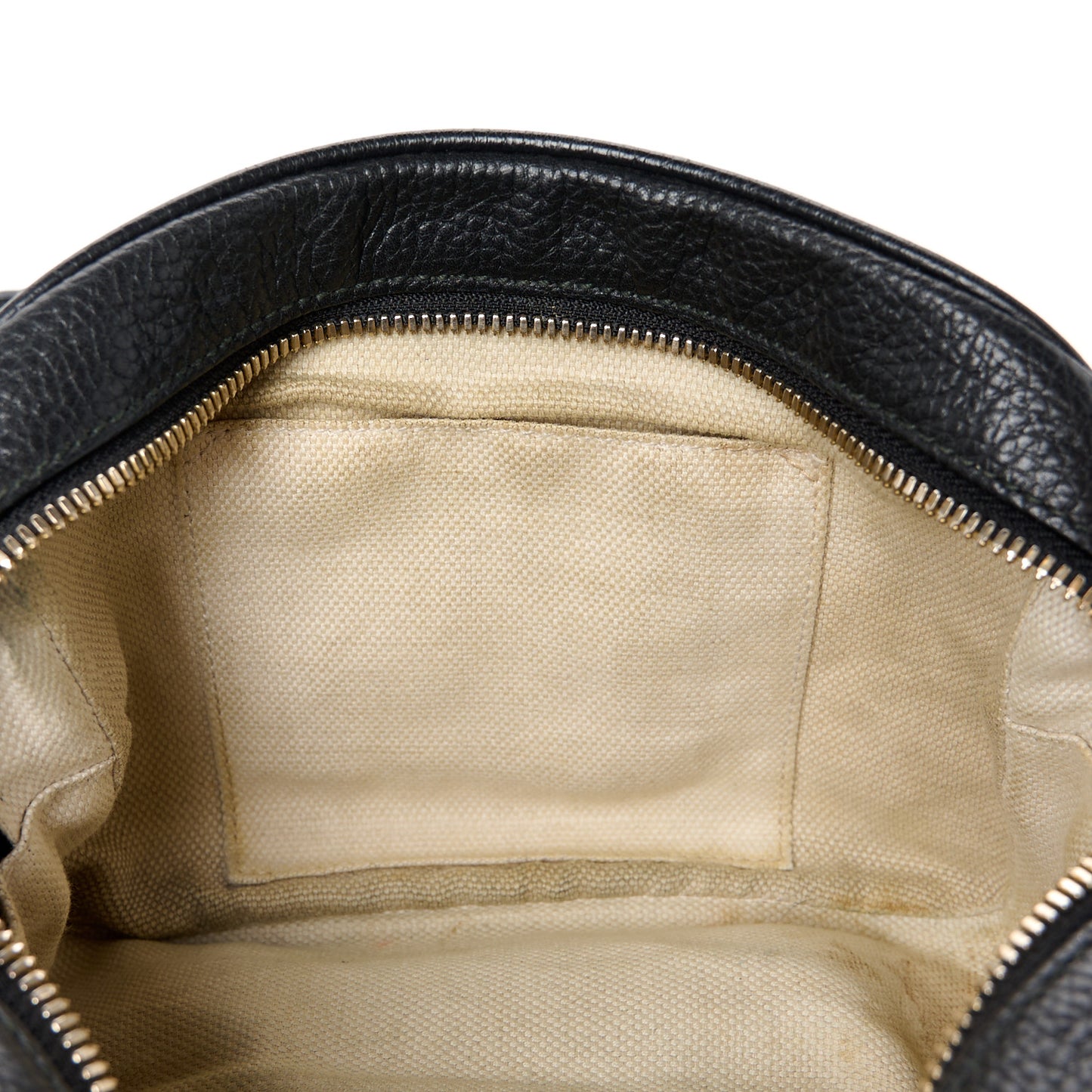 Pebbled Calfskin Small Soho Disco Bag Black