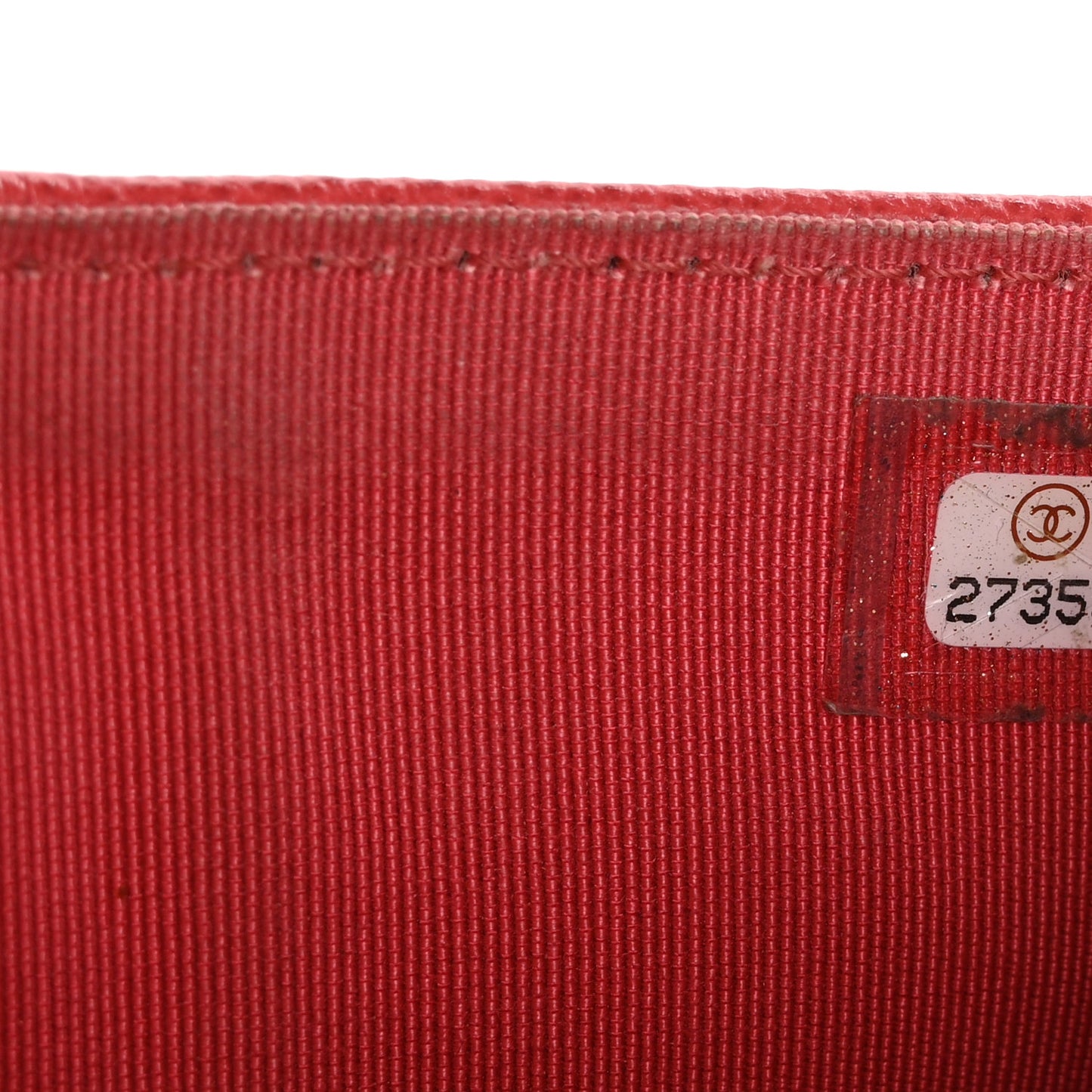 Grained Calfskin Quilted CC Box Flap Wallet Red