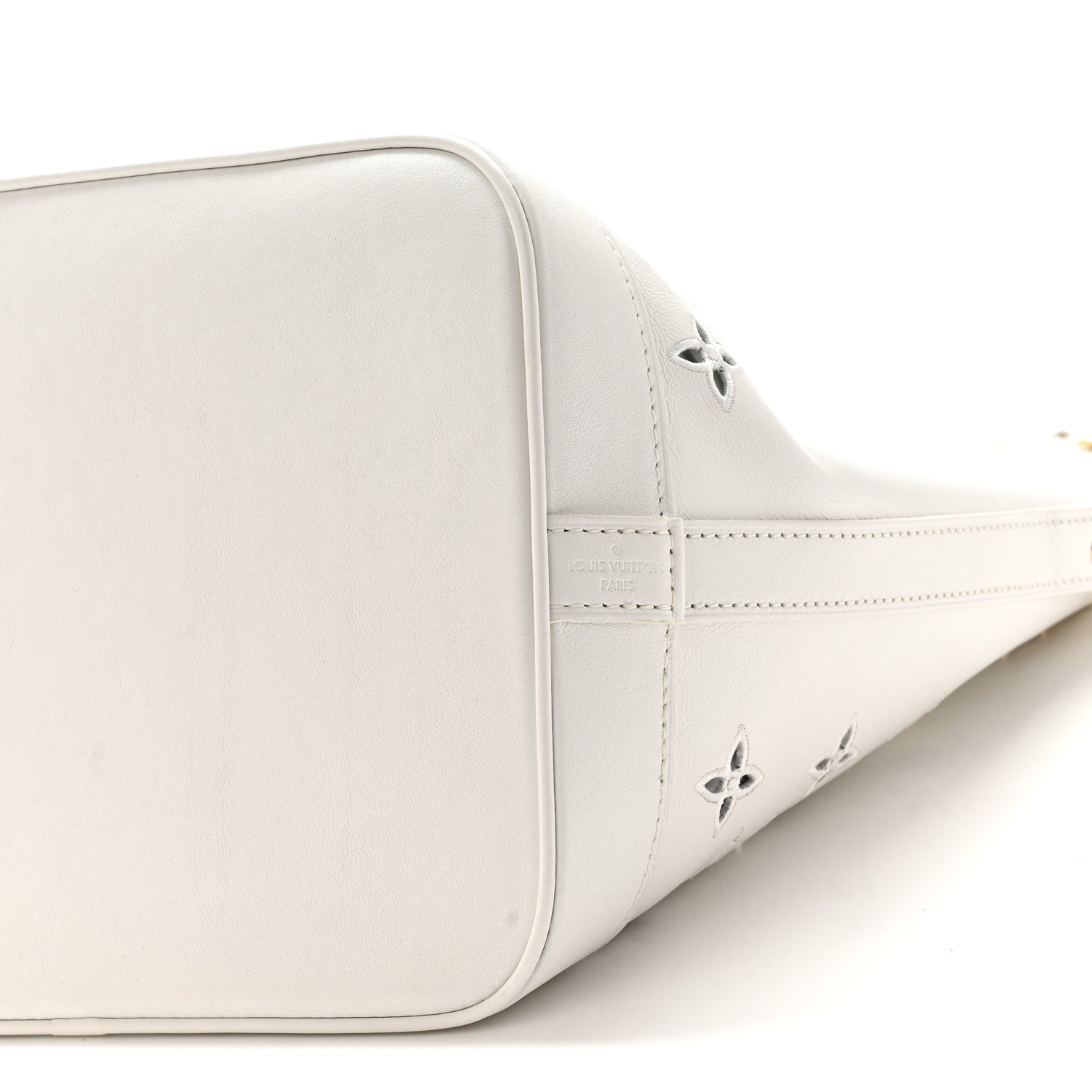 Louis Vuitton Calfskin Monogram Cutout Petit Noe White 9 of 9