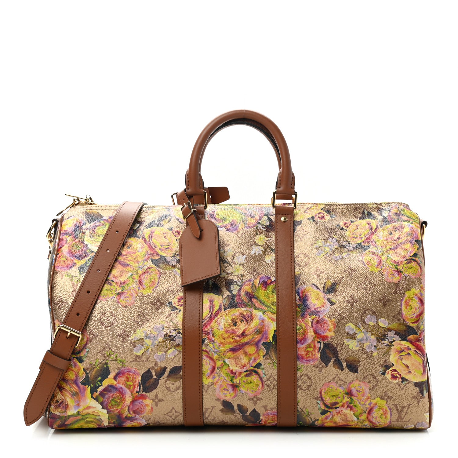 Louis Vuitton Metallic Monogram LV Garden Keepall Bandouliere 45 Gold 1 of 8