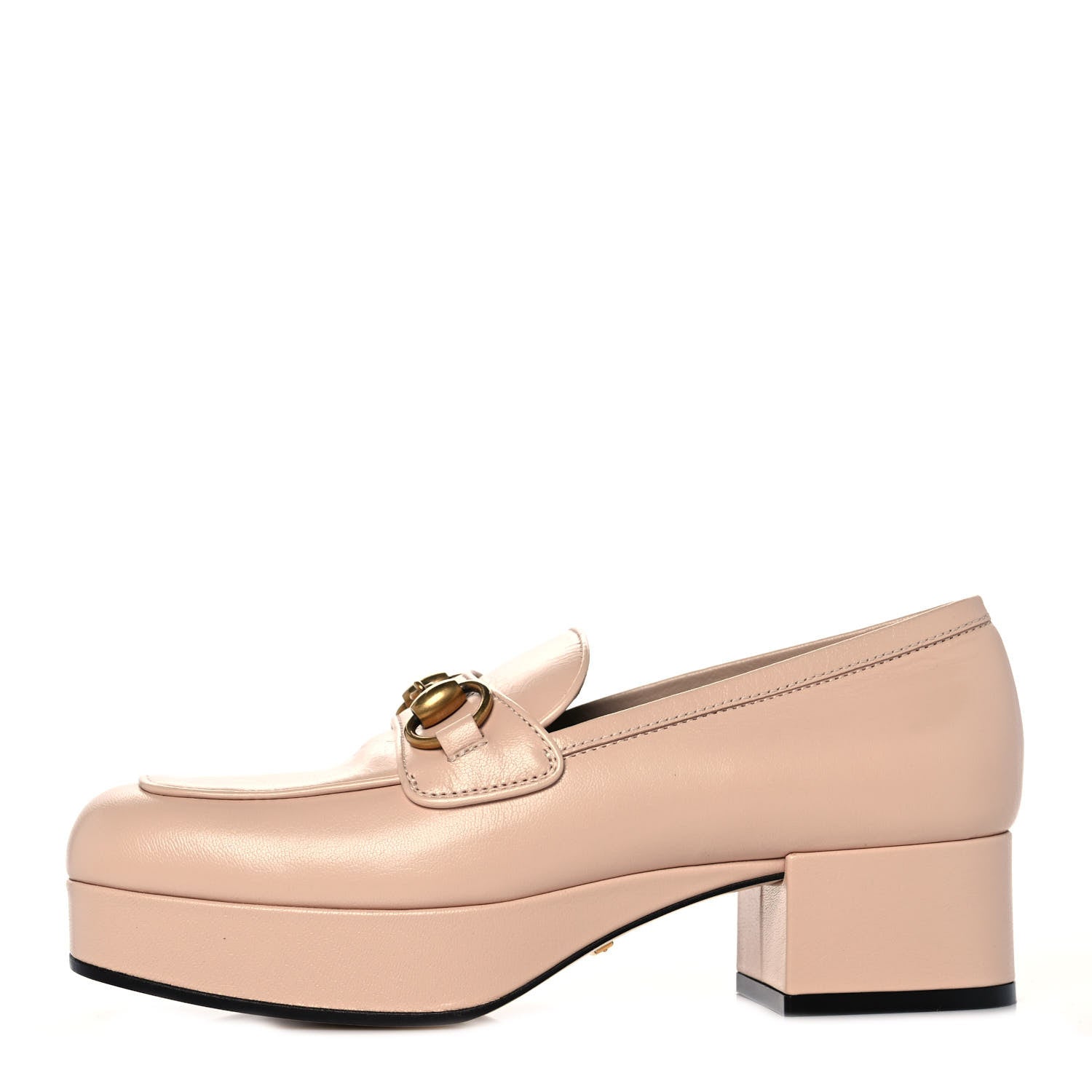 Gucci Goatskin Houdan Platform Loafers 35 Beige 1 of 9