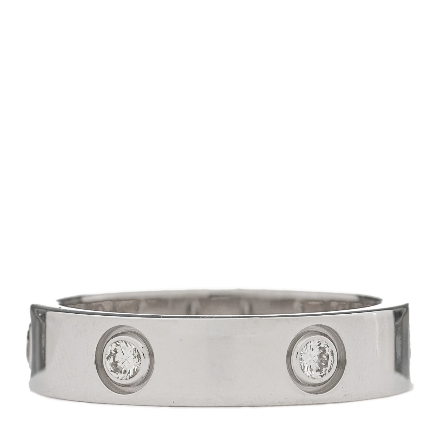 Cartier 18K White Gold 6 Diamond 5.5mm LOVE Ring 61 9.5 3 of 8