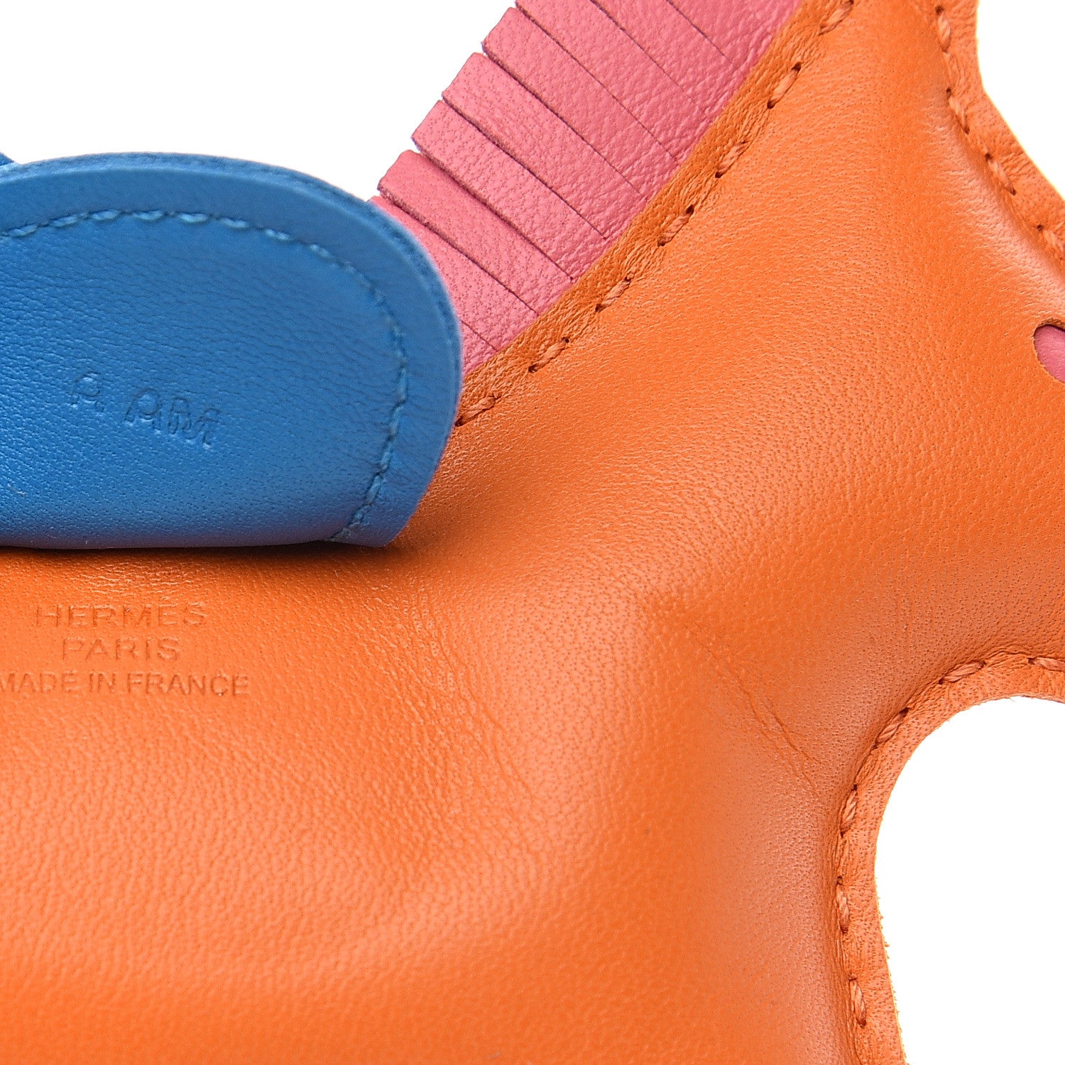 Hermes Milo Lambskin Grigri Rodeo Horse Bag Charm MM Orange Bleu Zanzibar Rose Azalee 3 of 4