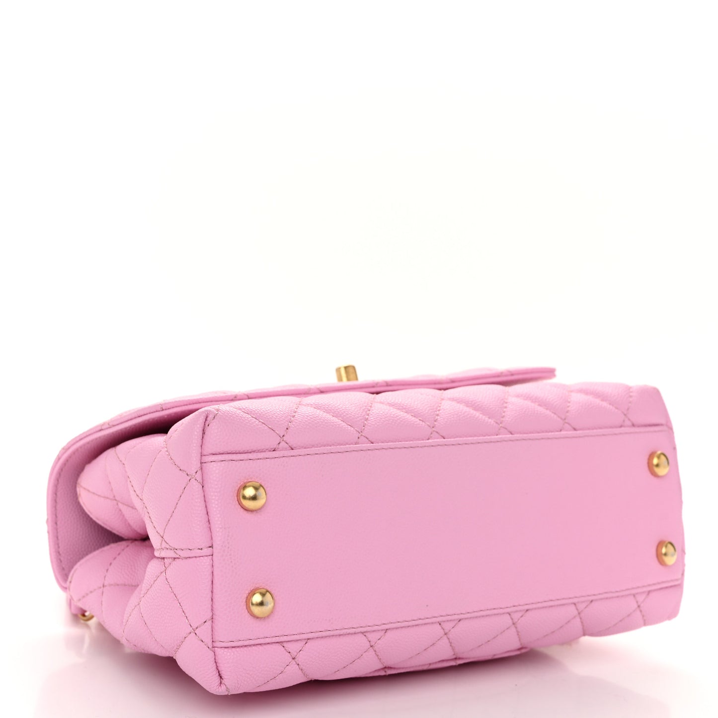Caviar Quilted Mini Coco Chain Handle Flap Pink