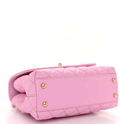Chanel Caviar Quilted Mini Coco Chain Handle Flap Pink 4 of 10