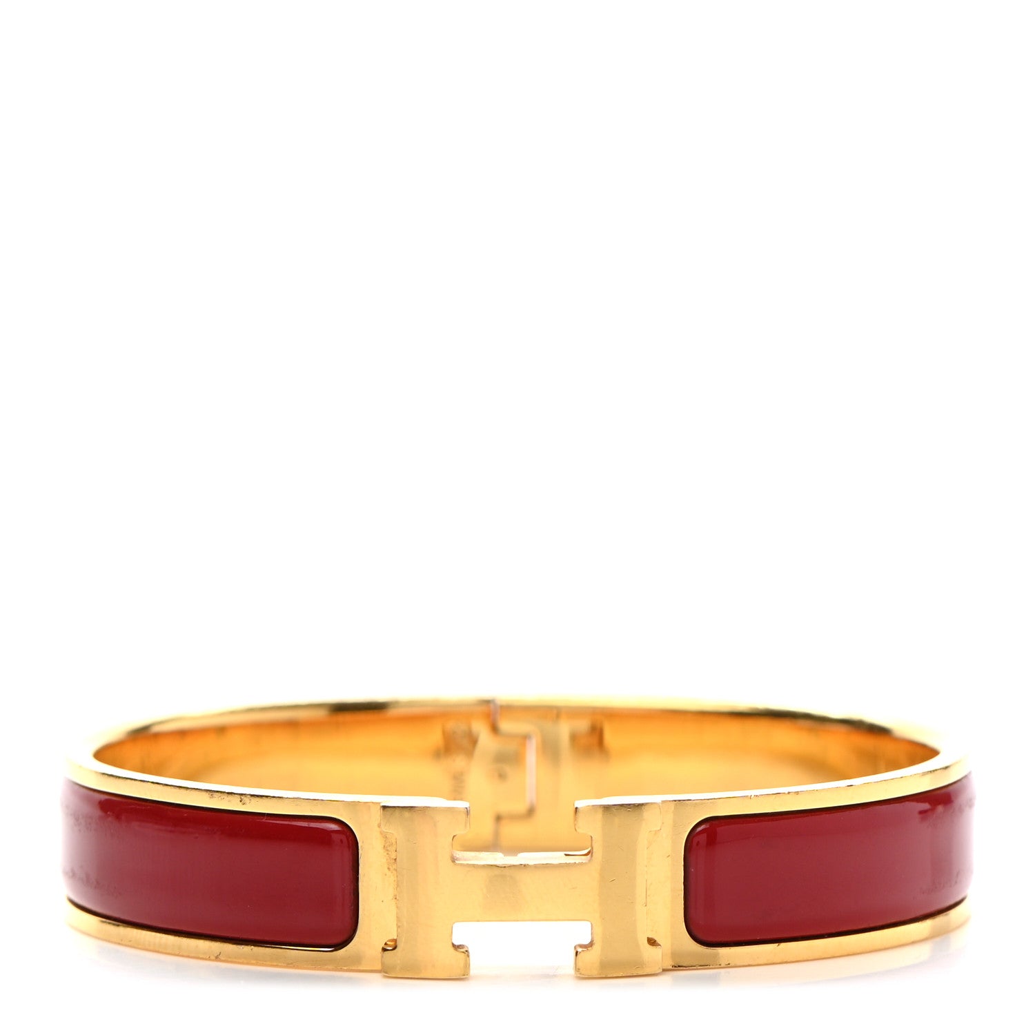 Hermes Enamel Narrow Clic Clac H Bracelet PM Red 1 of 7