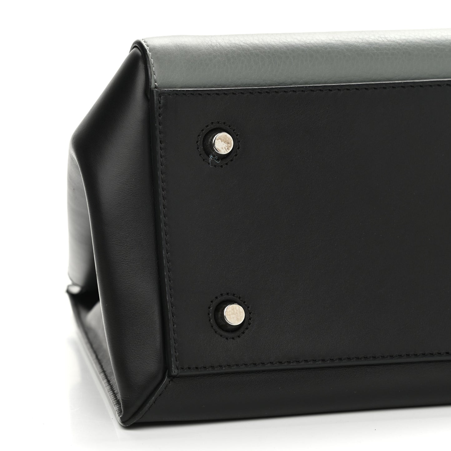 Calfskin Medium Bi-Color Edge Shoulder Bag Almond