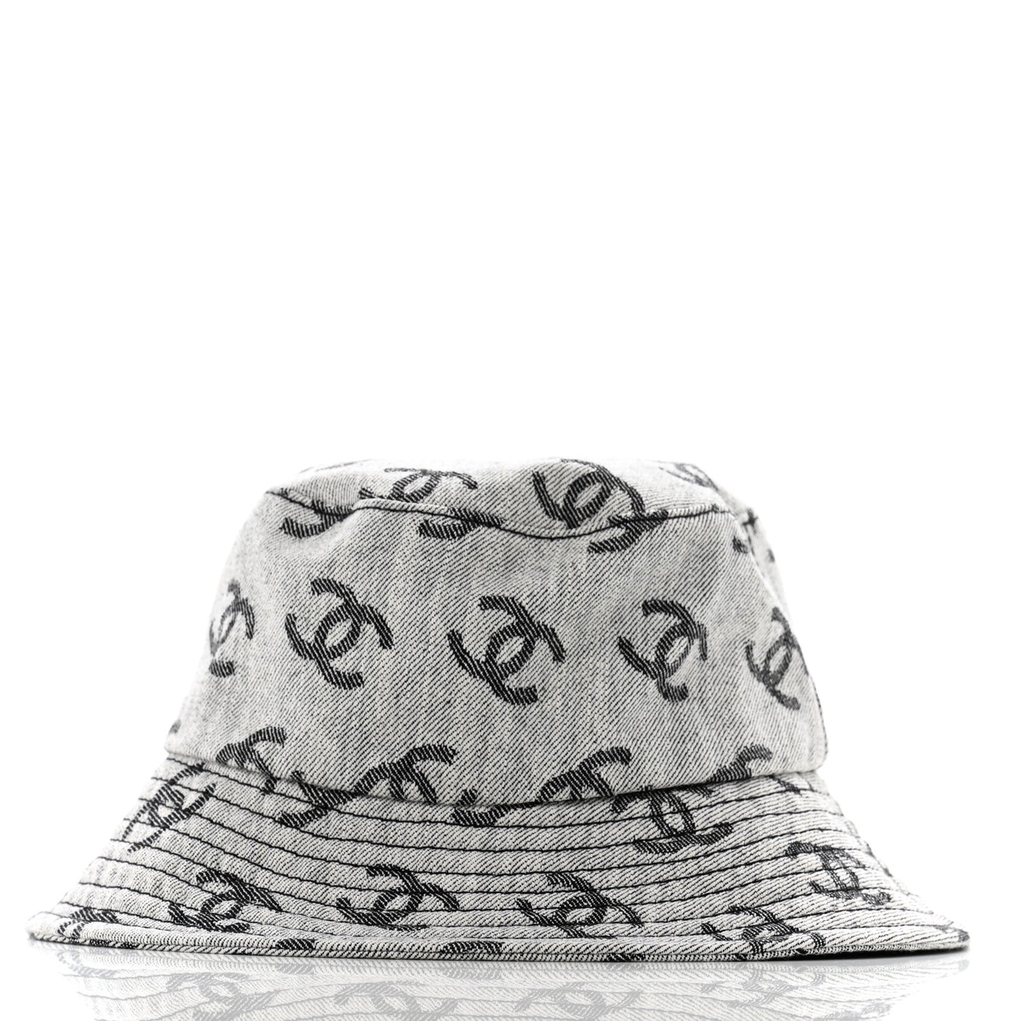 Denim CC Bucket Hat M White Black