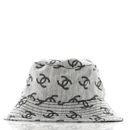 Chanel Denim CC Bucket Hat M White Black 6 of 9