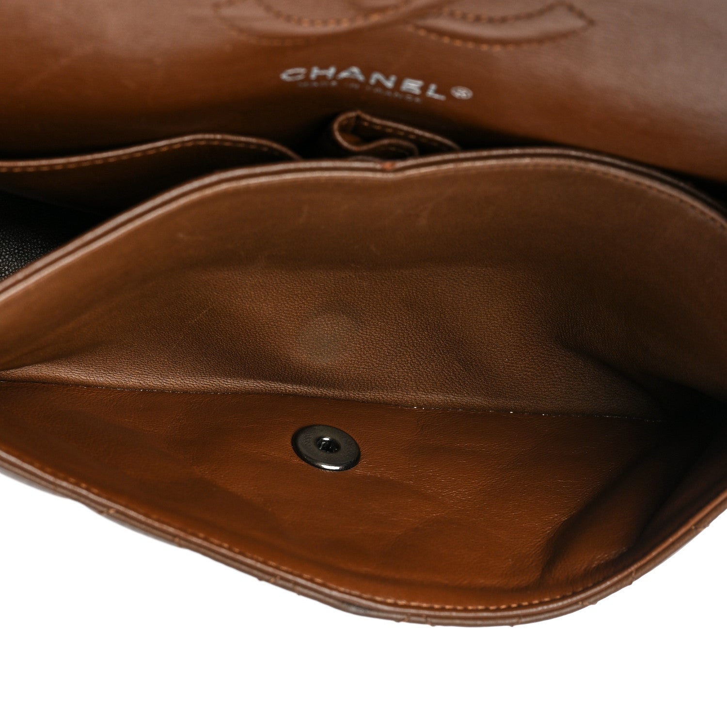 Chanel Lambskin Quilted Medium Double Flap Brown 12 of 38