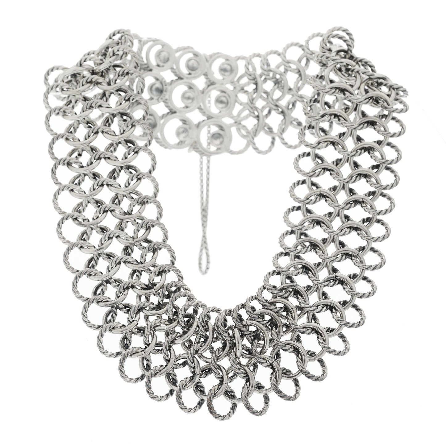 Sterling Silver 18K Yellow Gold Atlas Chain Mail Necklace