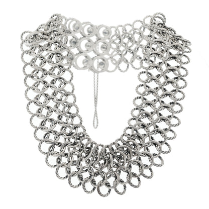 David Yurman Sterling Silver 18K Yellow Gold Atlas Chain Mail Necklace 3 of 6