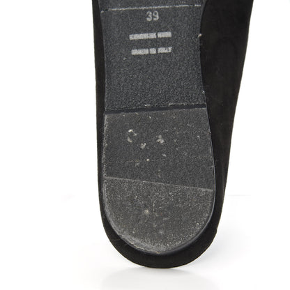 Hermes Suede Goatskin Crystal Roxane Mules 39 Gris Argente Black 8 of 11