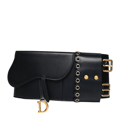 Christian Dior Calfskin Saddle Belt 85 Black 1 of 6