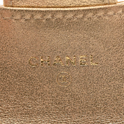 Chanel Metallic Lambskin Quilted Flap Card Holder Wallet Gold 6 of 9