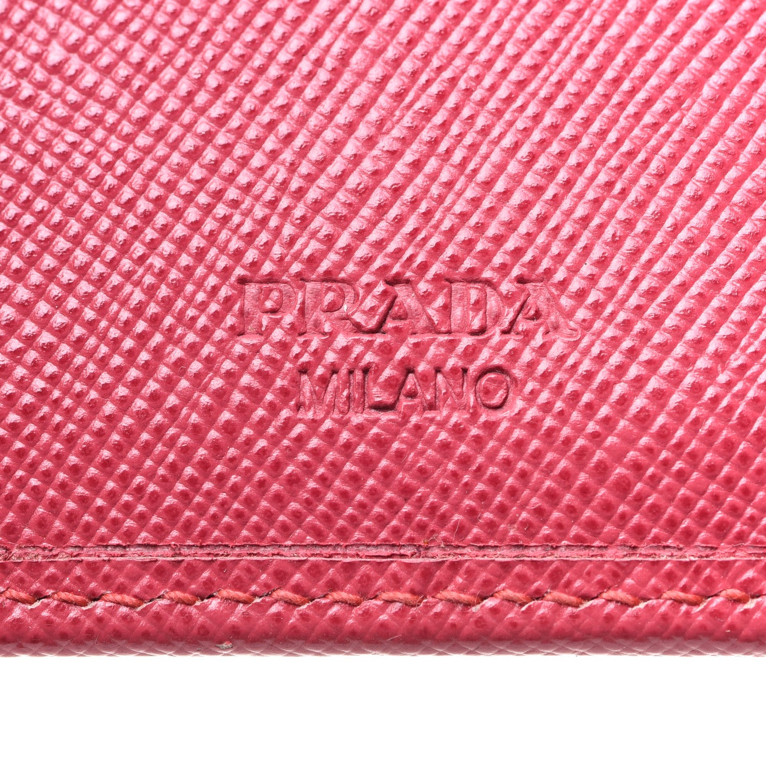 Prada Saffiano Metal French Flap Compact Wallet Pink 6 of 10