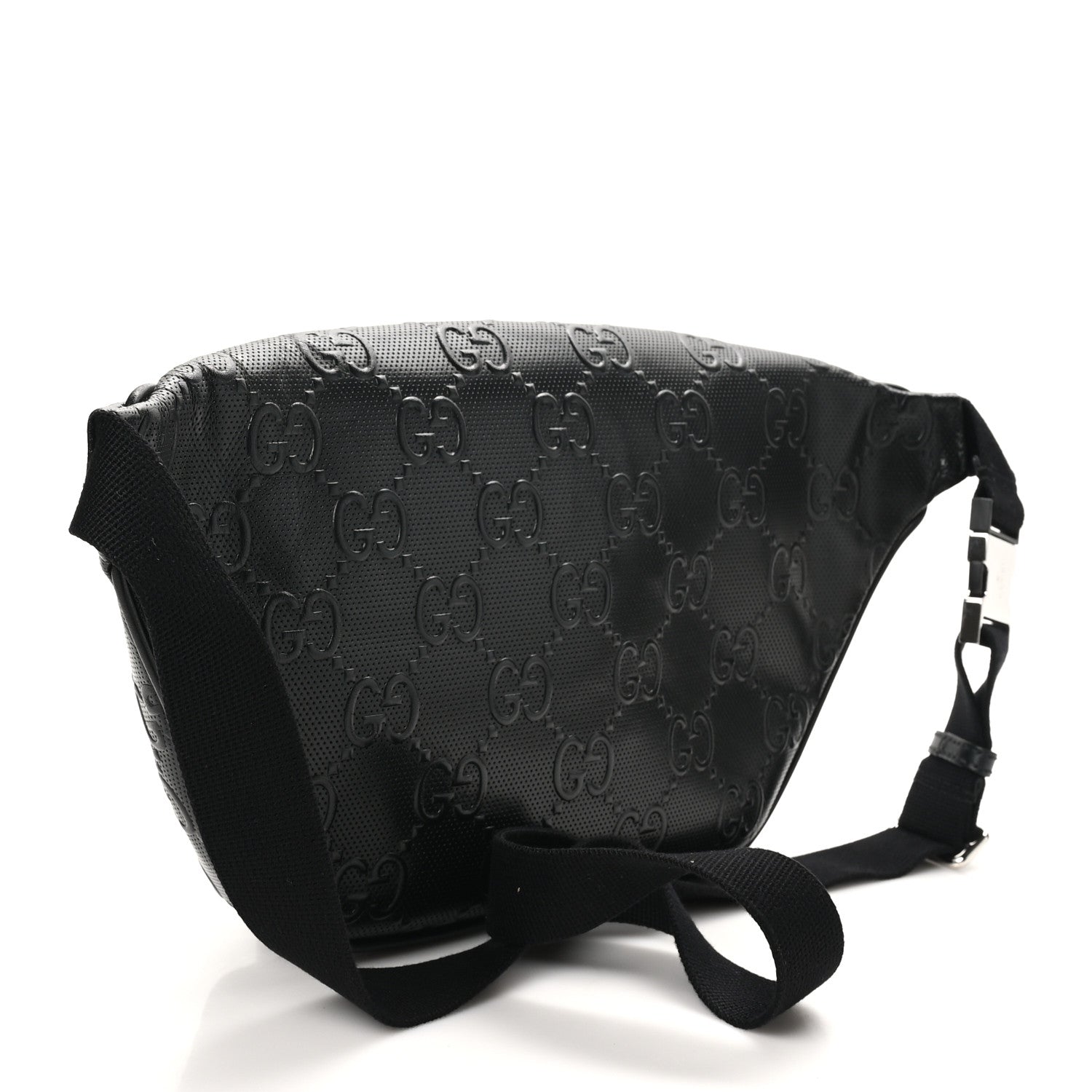 Gucci Calfskin GG Tennis Embossed Pocket Belt Bag Black 2 of 10