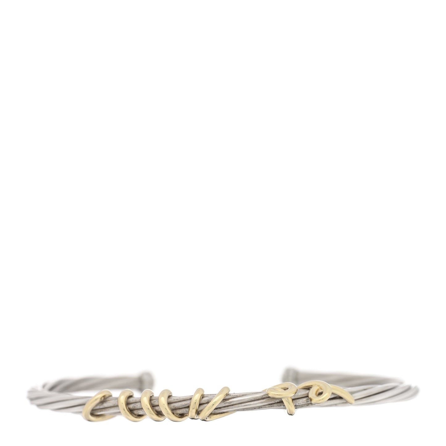 Sterling Silver 14K Yellow Gold DY Whispers Te Amo Bracelet