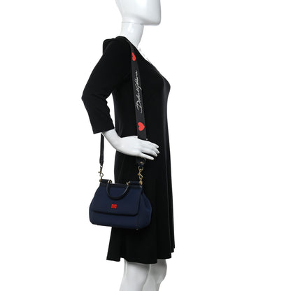 Dolce & Gabbana Neoprene Small Miss Sicily Satchel Navy 2 of 10